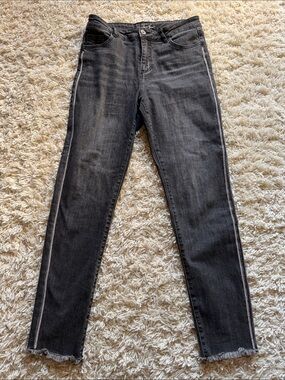 Frank Lyman Black Skinny Jeans with Side Bling Stripe